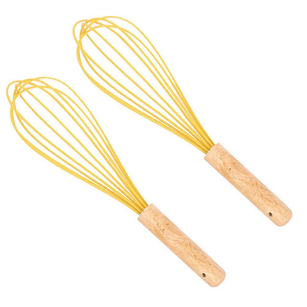 Small Whisk Kitchen Use Baking Tool Blending Food Home Bakers 12 Inches Yellow 2Set