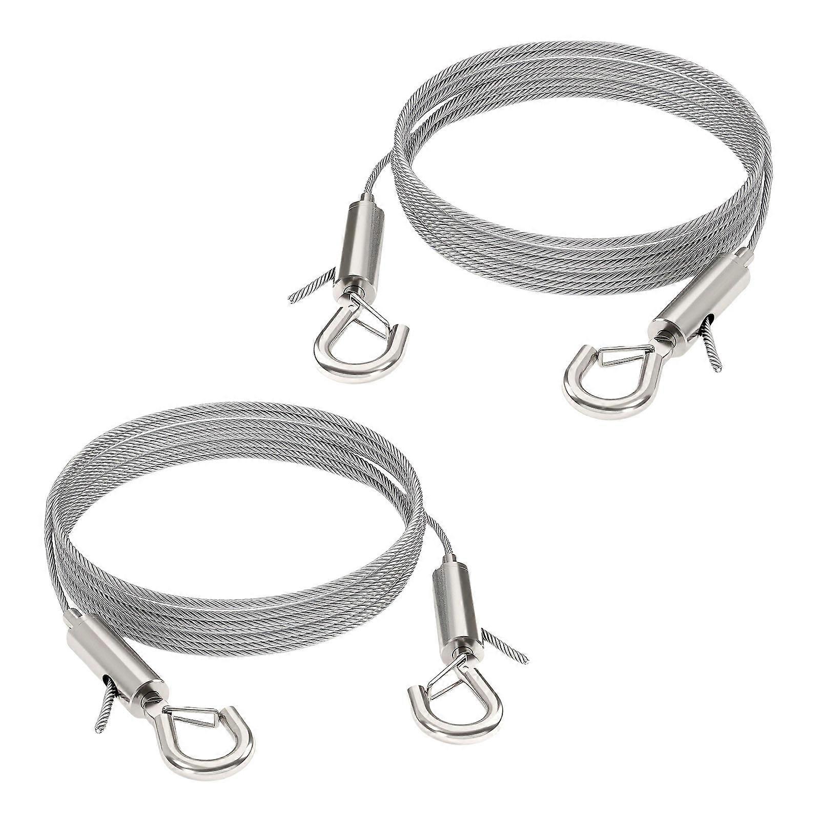 Adjustable Stainless Steel Picture Hanging Wire Set 2 Pack with 1m and 2m Hook for Art Frame Mirrors Holds Up to 100lbs Multicolor