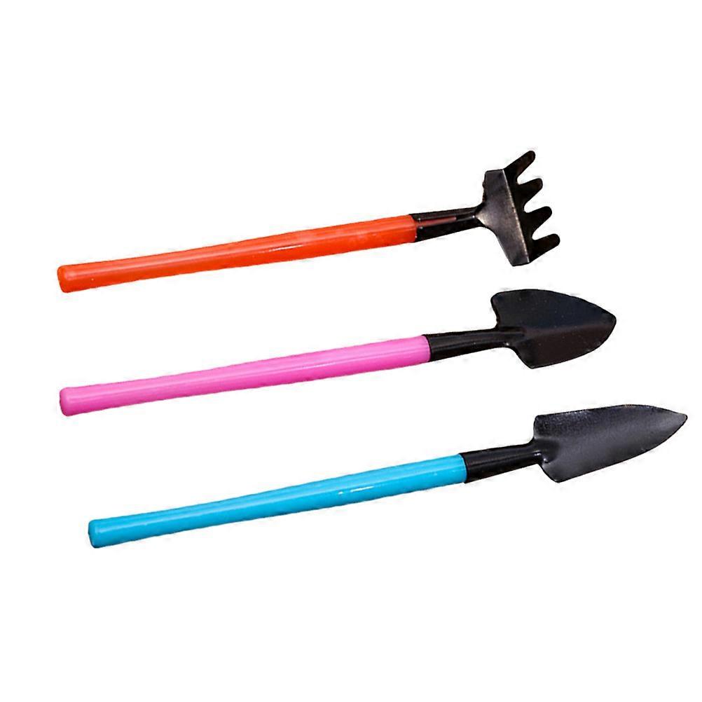 Mini Gardening Tool Set with Durable Stainless Steel for Indoor Plants Assorted Color 3Piece Includes Rake Trowel