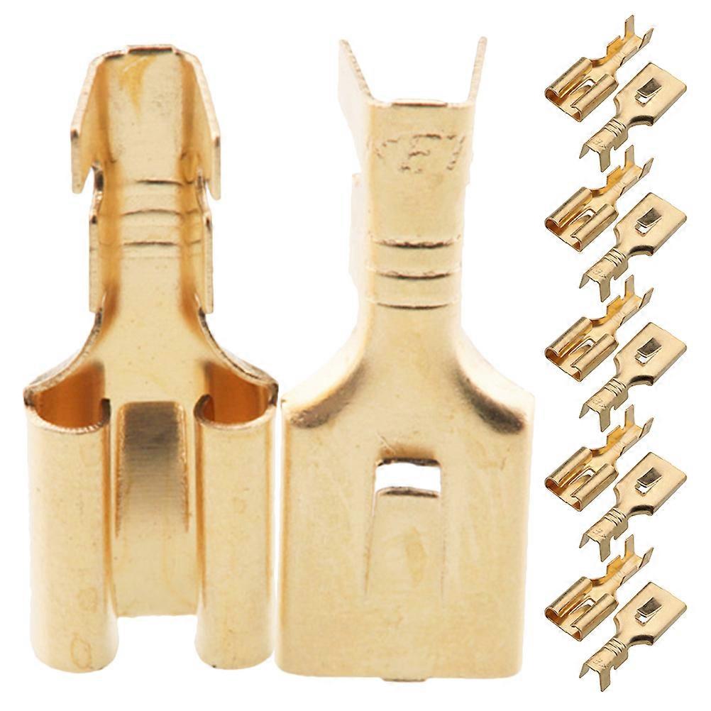 Female Spade Connectors 100pcs   Crimp Terminals for Electrical Wiring   Non Insulated Auto Wire Connector   Quick Splice Terminals for Car Audio