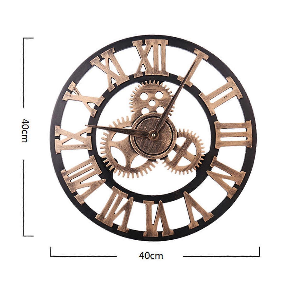 Rome Wall Clock with Wooden Material and Design for Decoration in Light Brown 40cm in