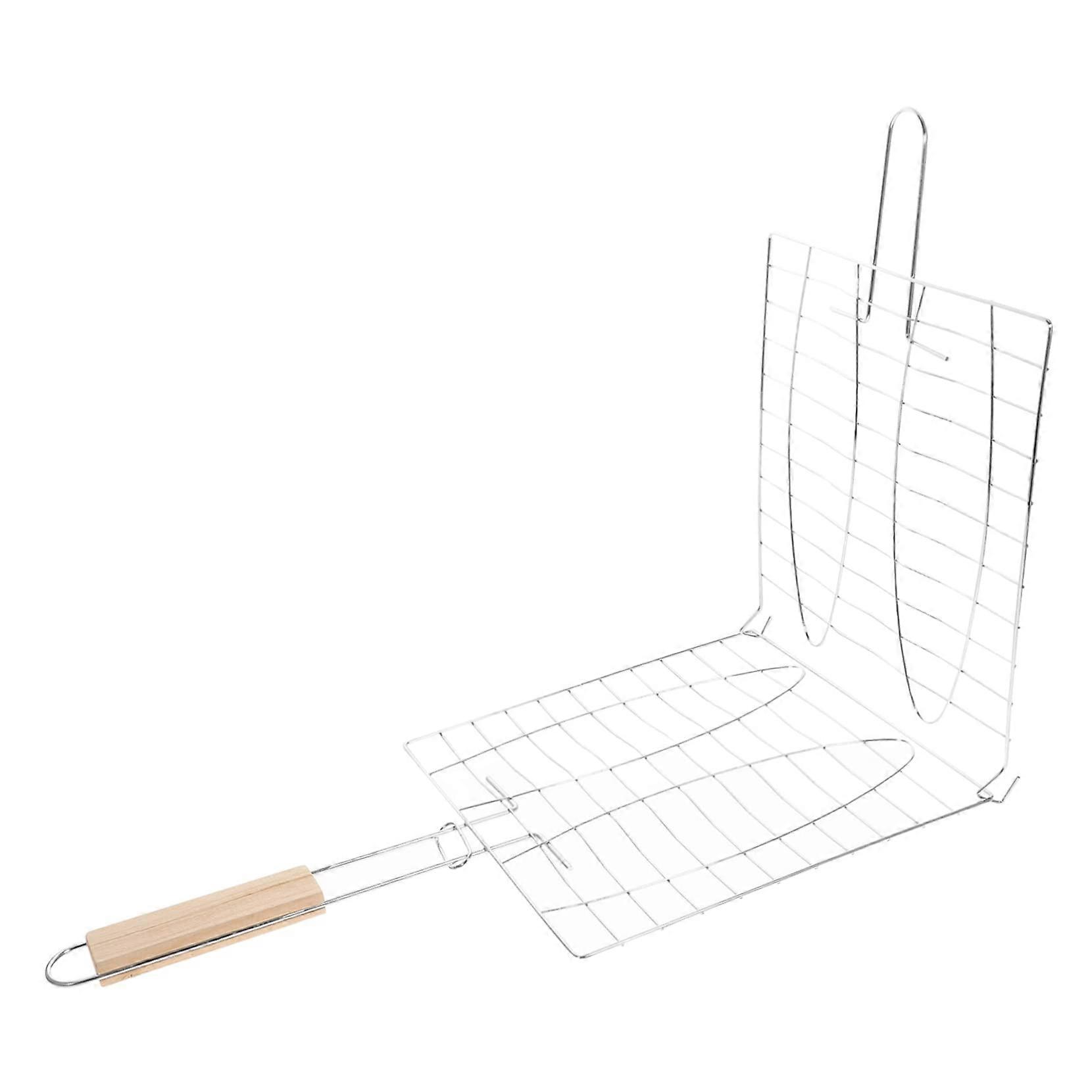 1 Piece Grill Rack Basket For Fish Skewer BBQ Tool Holder Black Board Random Color
