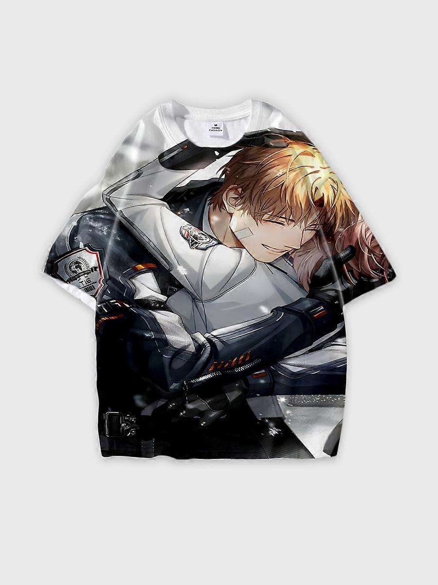 T-shirt round neck Role Pattern loose short sleeve E249