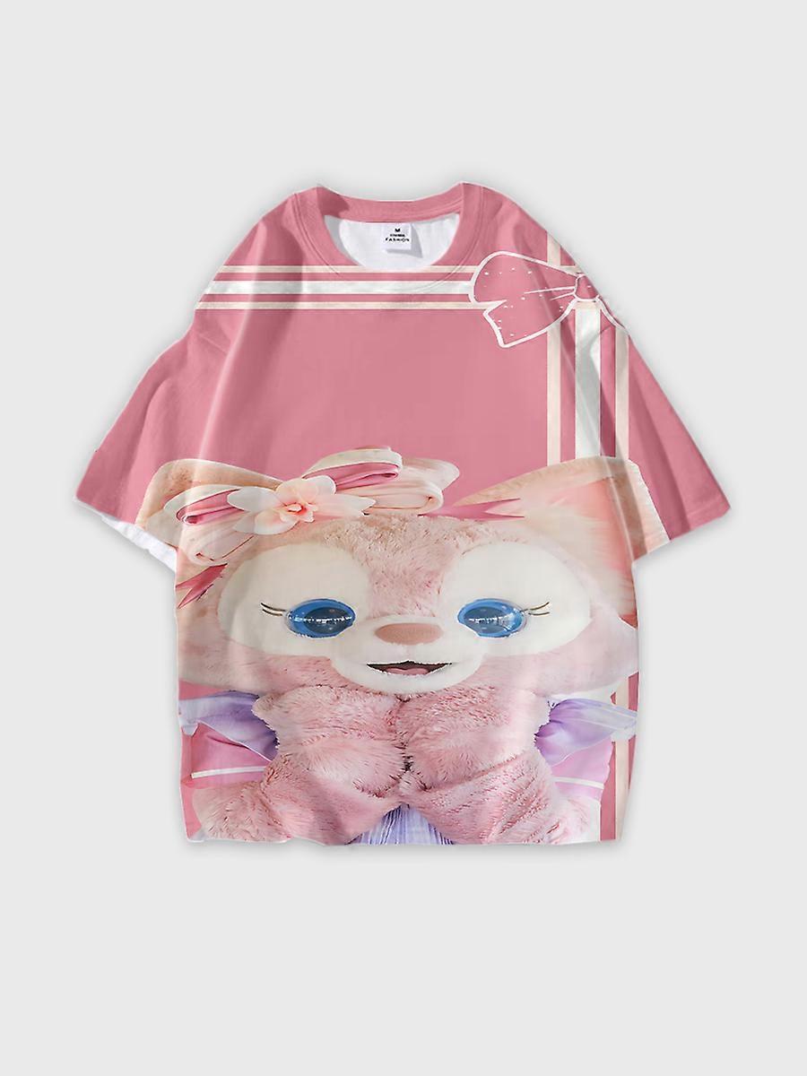 T-shirt round neck Role Pattern loose short sleeve L433