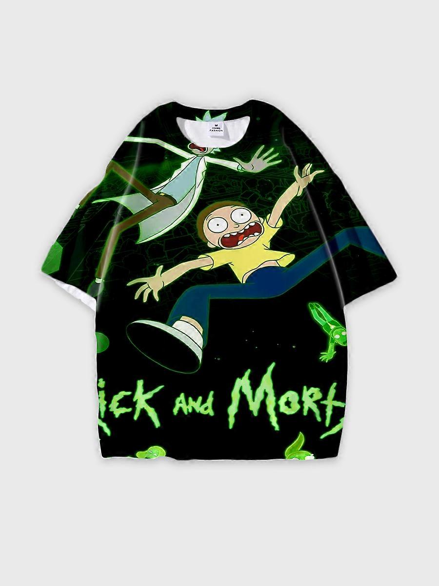 T-shirt round neck Animation Character Pattern loose short sleeve E3724