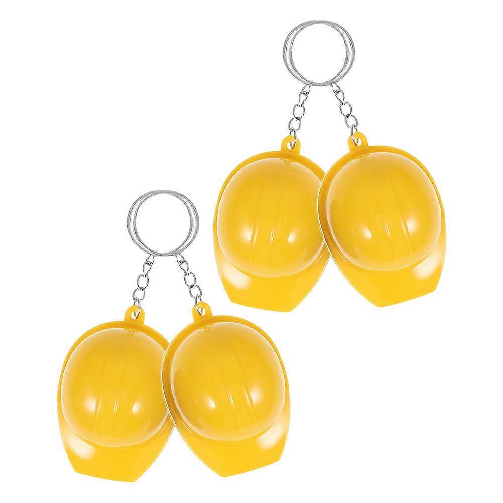 4pcs Unique Construction Safety Hat Opener Keychain Party Decoration for Backpacks and Handbags