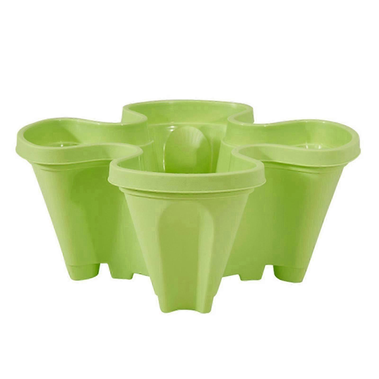 3D Four-Petal Stackable Planter 5 Colors Optional Self Watering Pot for Outdoor