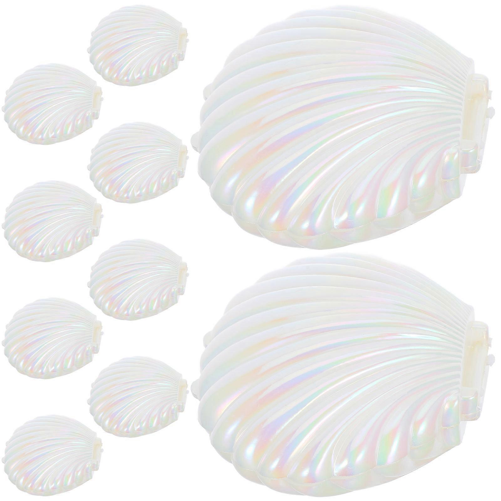 10 Pcs Shell Shape Candy Storage Box Pearlescent Box for Party Favors Wedding Candy Box Jewelry Organizer Birthday Candy Box Decorative Box for Party