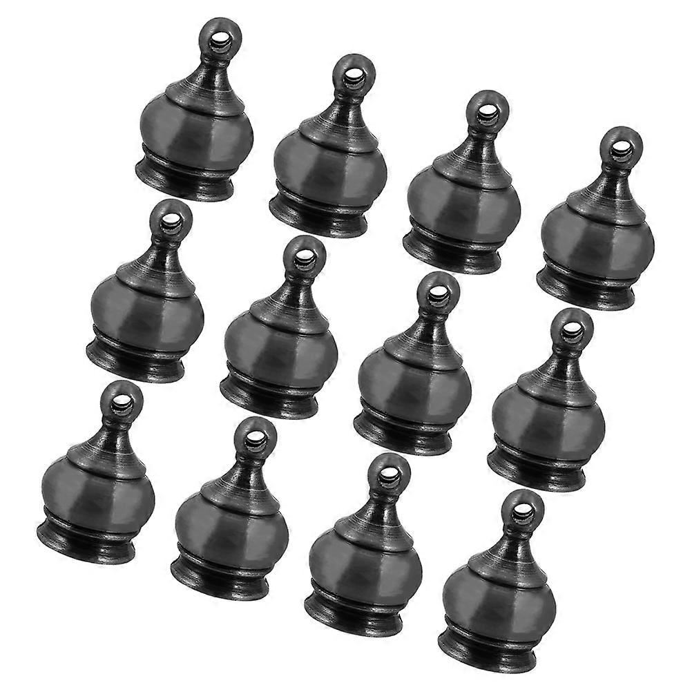 12pcs Black Crown Cap Lamp Finial for Lamp Shades M10x1 Thread Decorative Knob for Table and Floor