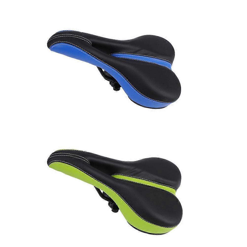 Comfort Bike Saddle with Hollow Design Made of and Sponge for Mountain and Road Biking Green 1pc