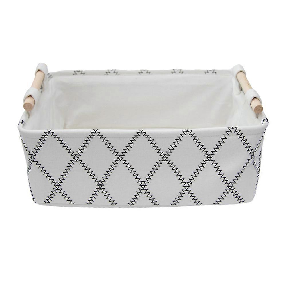 1pc Portable Fabric Storage Basket for Home Office Snack Container Desktop Organizer Small Size White Black
