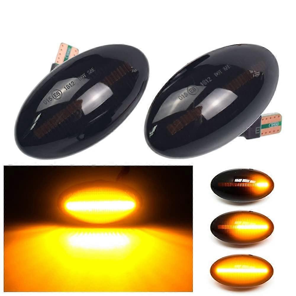 Dynamic LED Glare Side Marker Light for Mini Cooper R50 R53 20022006 (Dynamic Smoked Black)