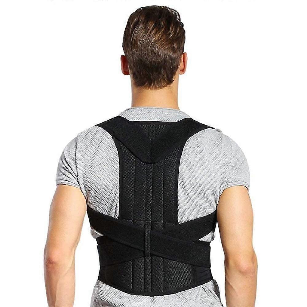 Posture Corrector Adjustable Steel Plate Back Support Strap for Clavicle and Lumbar Correction, XX-Large Size