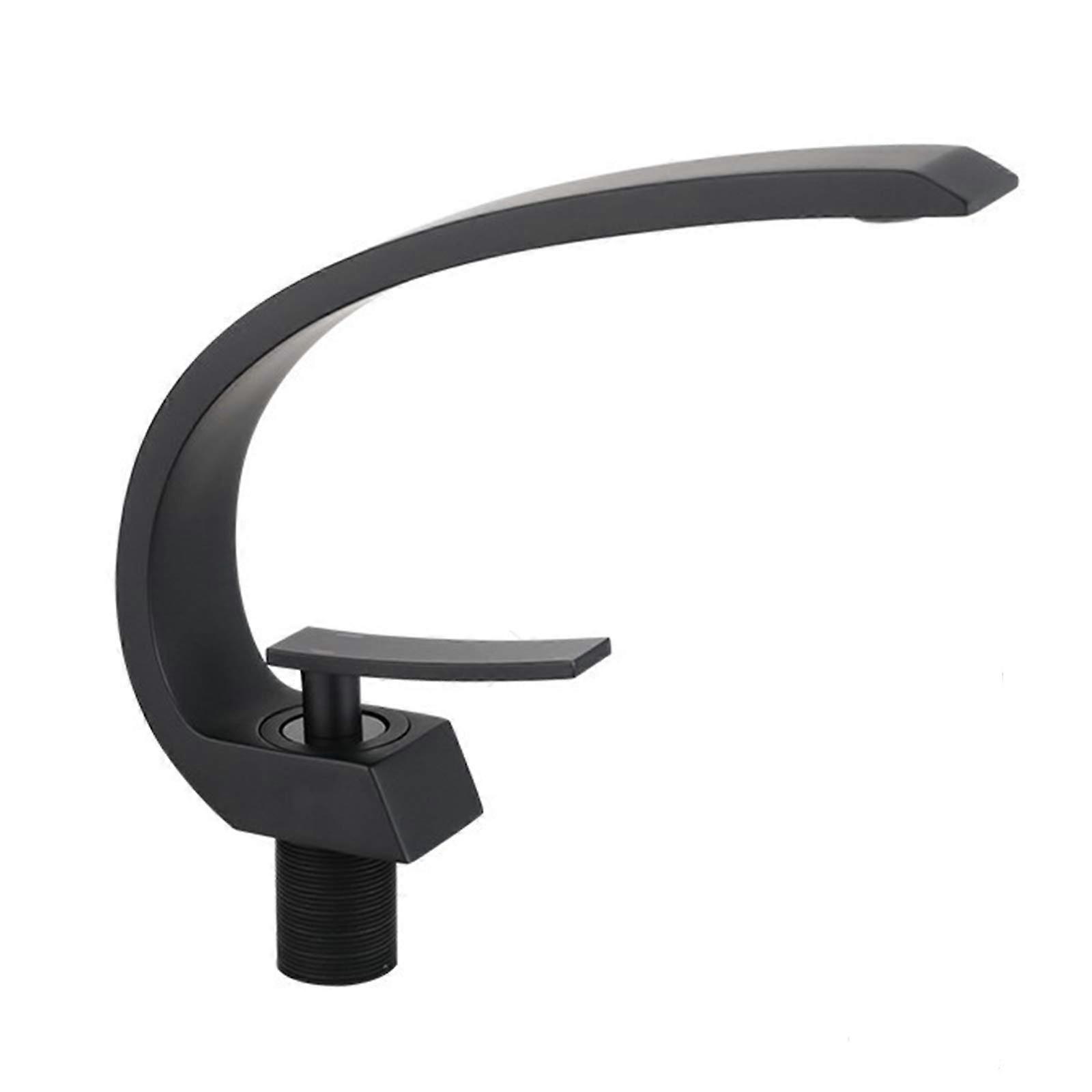Brass Bathroom Sink Faucet, Single Handle Single Hole Basin Mixer Tap, Black