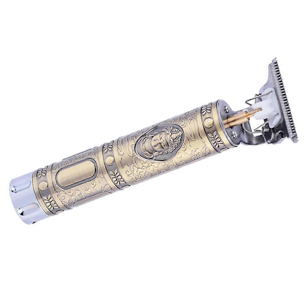 Portable Charging Hair Clipper Set for Salon Use Made of Metal and Plastic Golden Color Compact Size