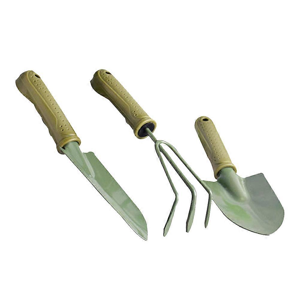 3 in 1 Mini Gardening Set Practical Multipurpose Shovel 3-teeth Rake (Green)