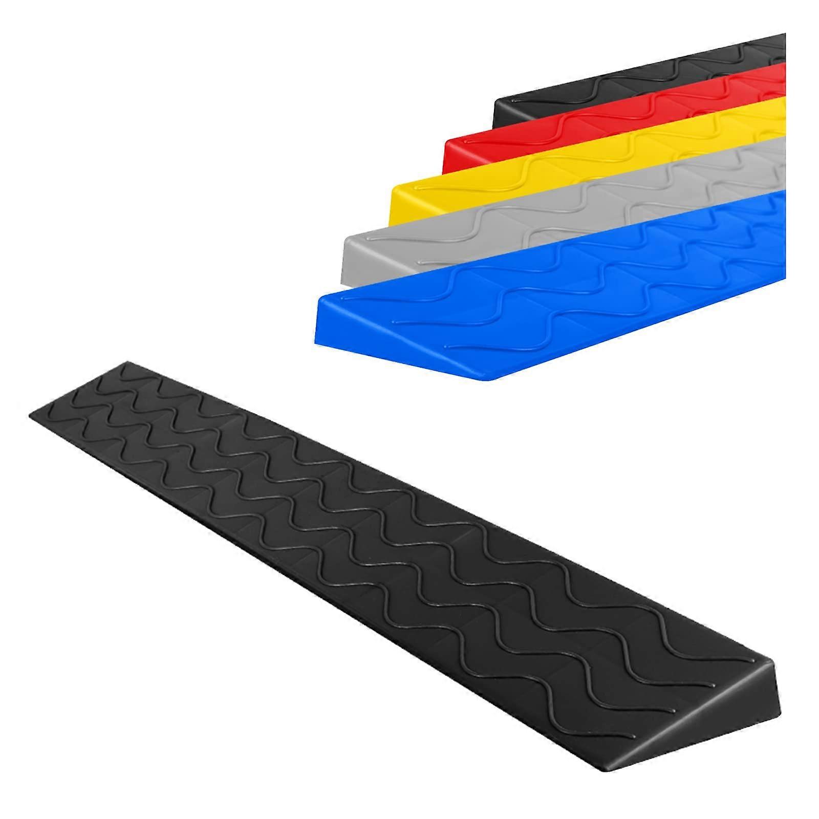 Portable Wheelchair Ramp for Doors, Lightweight, Adjustable, NonSlip, Black 100x10x3cm