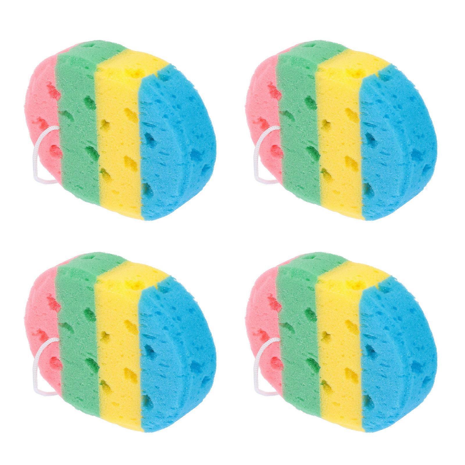 Bath Sponge Shower Body Scrubbing Daily Bathing Adults 16.3x12.5cm Algae Material 4Pcs