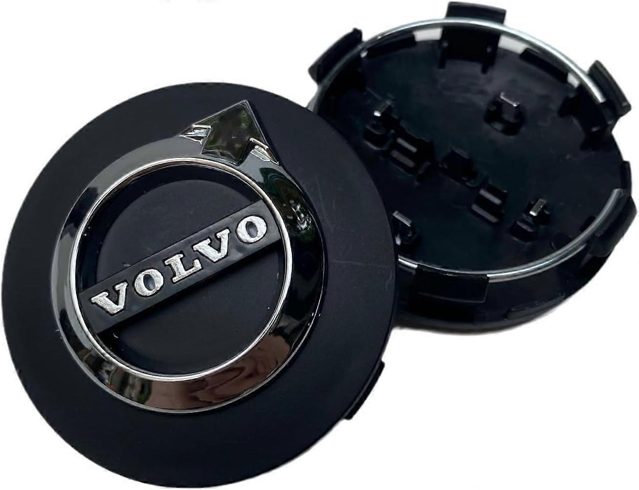 Auto Wheel Hub Caps Waterproof Rustproof Durable for Volvo XC90 2019, Black 65mm