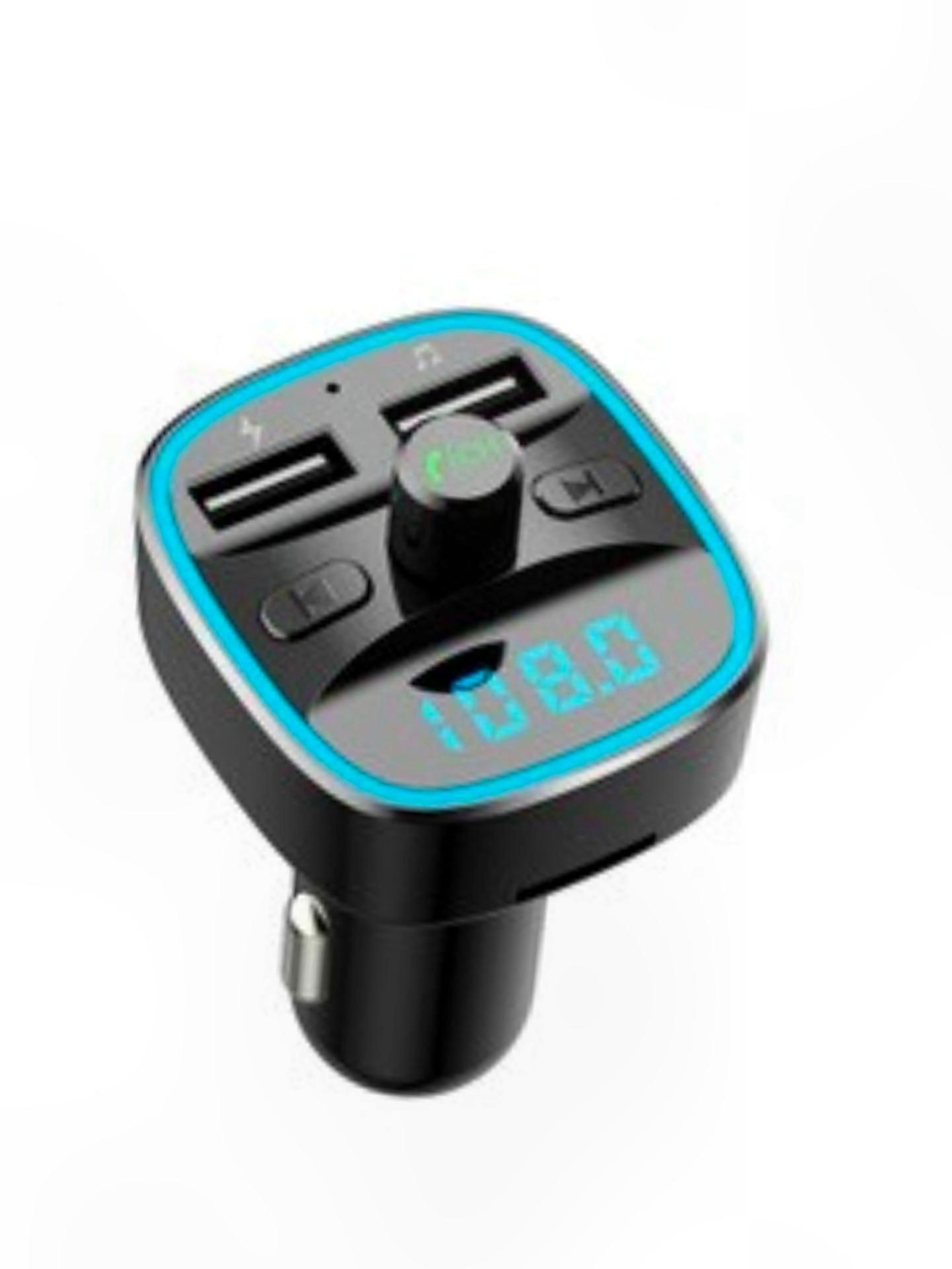 Dual USB Port Car FM Transmitter with Bluetooth, Hands-Free Calls, LED Display, TF Card & USB Drive Compatibility
