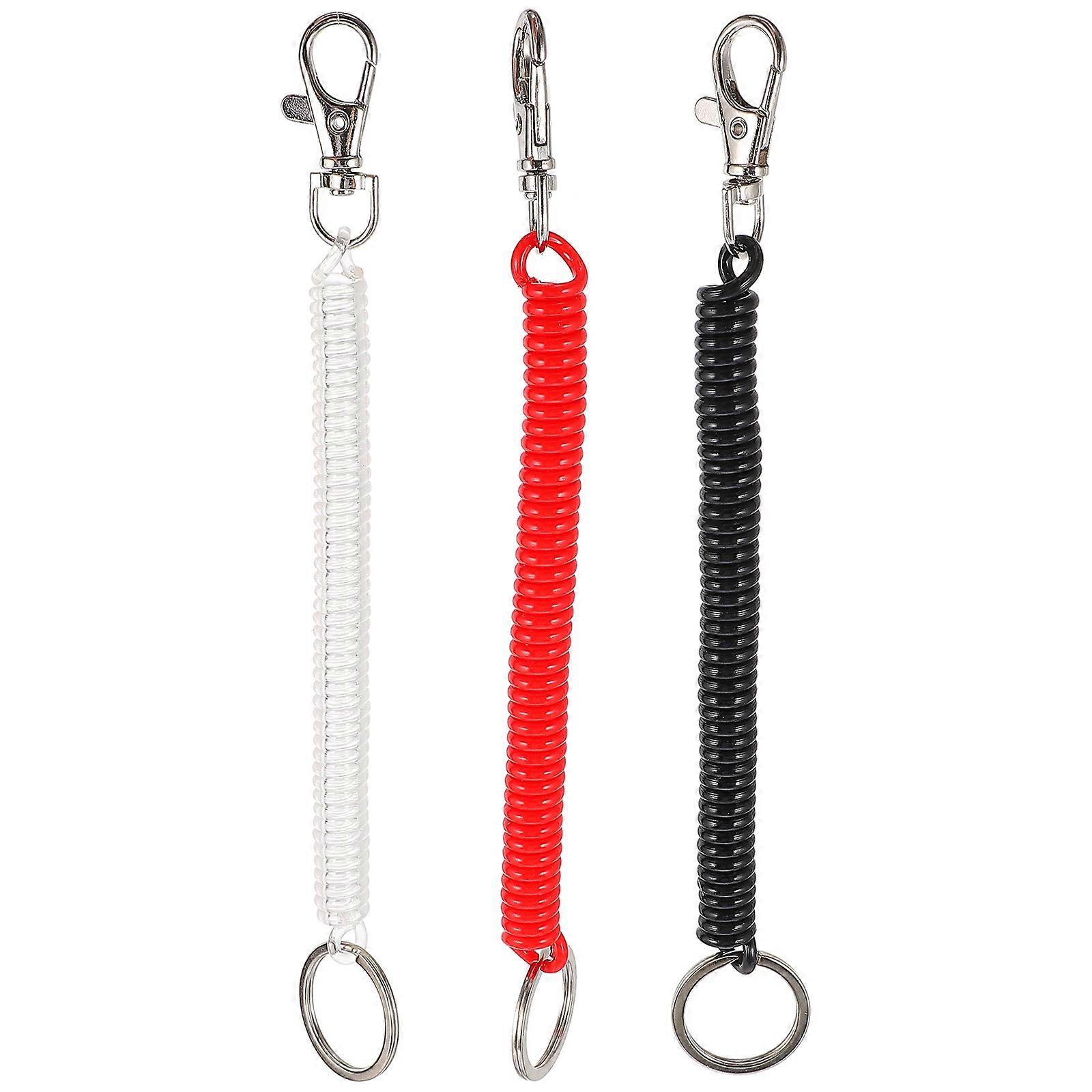 3 Pcs Key Chains Spiral Stretchy Key Holder Retractable Keychain