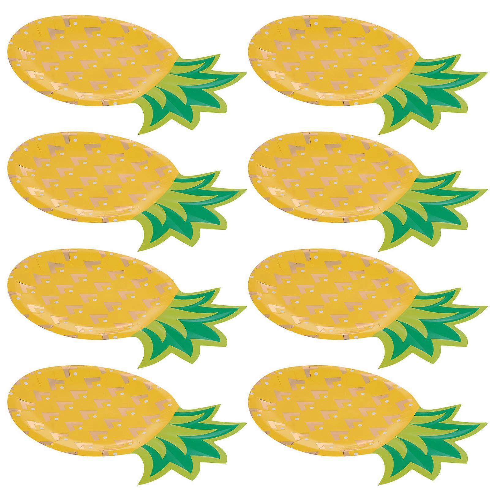 Yellow Pineapple Design Paper for Party Use and 8pcs