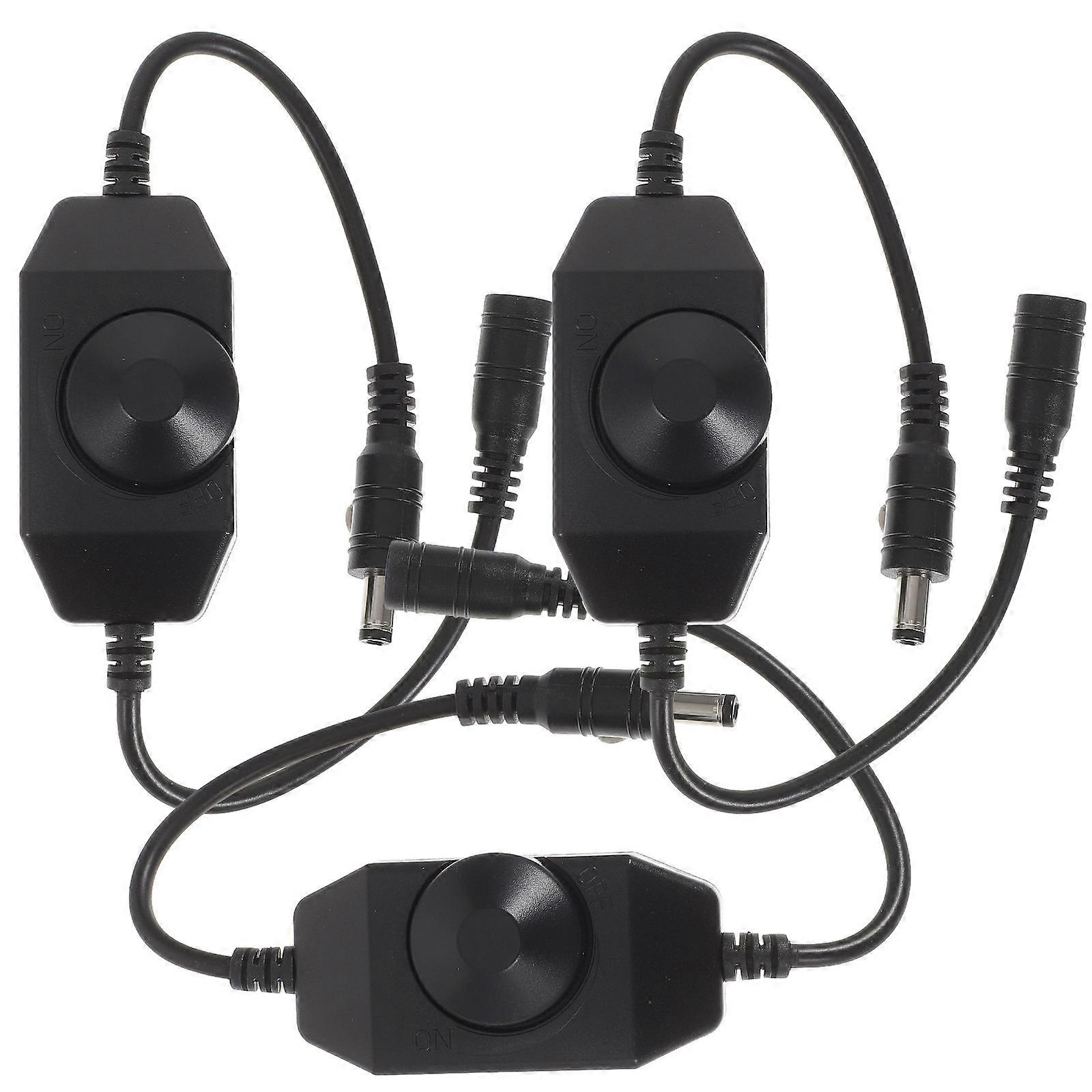 LED Brightness with ABS Material Black Color for Illumination Use Wearresistant Knob Control 3 Pieces