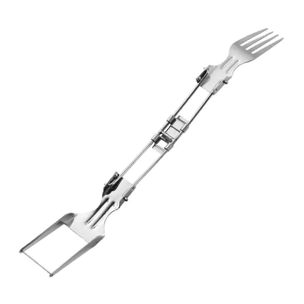 Stainless Steel Fruit Cutter, Foldable Watermelon Fork Slicer Tool, Dual Head Foldable Fruit Forks Slicer