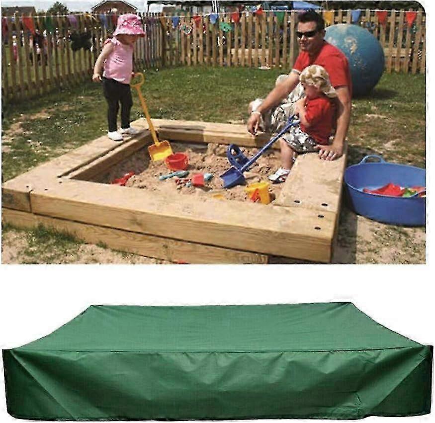 Waterproof Sandpit Cover 150x150cm with Drawstring - Durable Tarpaulin for Beach & Garden Sandpits - Green �٧ѧ�ڧ�ߧ�� ��֧���