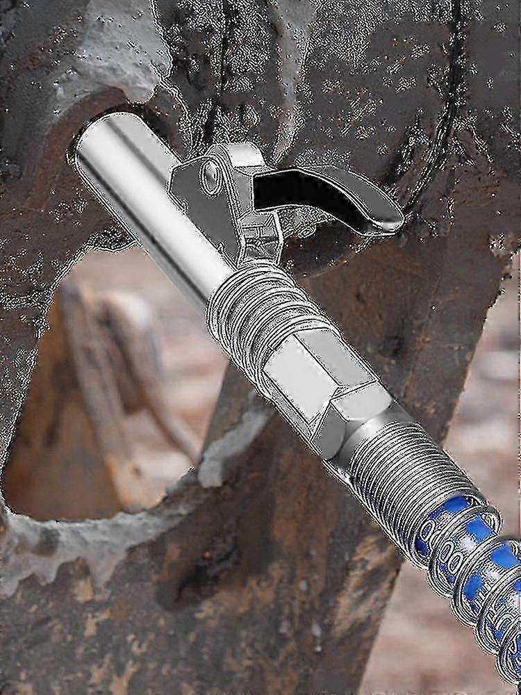 Single /double Handle Grease Gun Coupler, Jaw Design Snaps Grease Guns Coupler Silver Car Syringe Lubricant Repair Accessories-In Stock