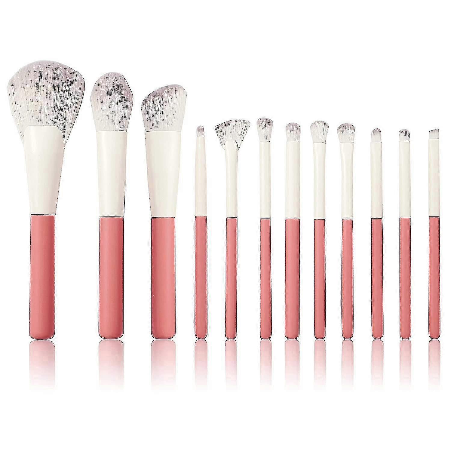Make-up Pinsel Premium Foundation Puder Concealer Lidschatten 12 Stück Make-up Pinsel Set mit transparenter Pinseltasche, Terrakotta