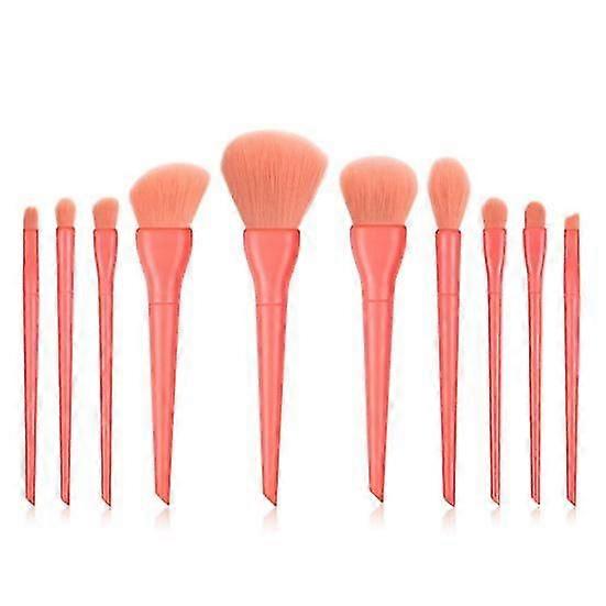 10Pcs/Set Eyebrow Brush Three-dimensional Handle Beauty Accessory Wear-resistant Useful Candy Color Eye Shadow for Daily Life