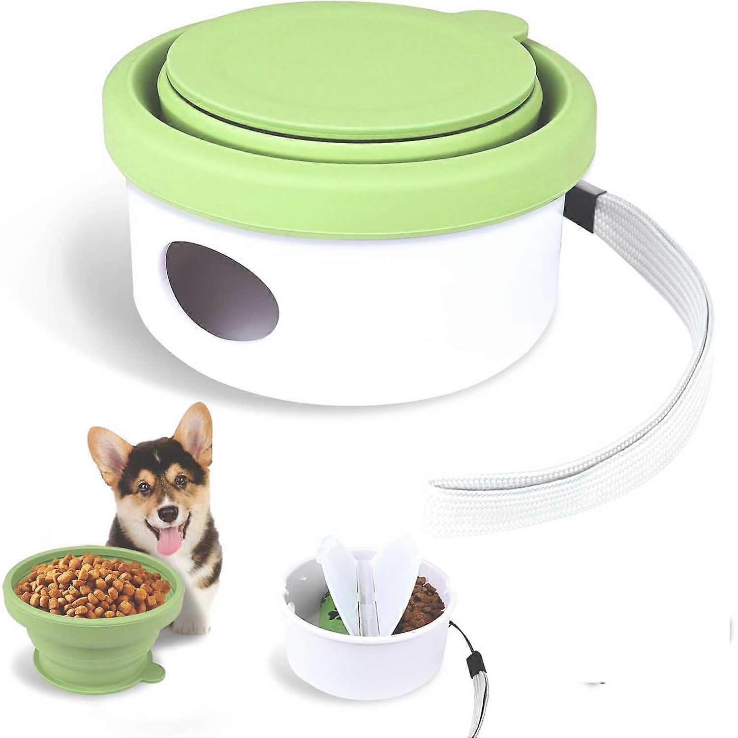 1 Piece Collapsible Travel Dog Bowl with Lid, 3 in 1 Portable Silicone