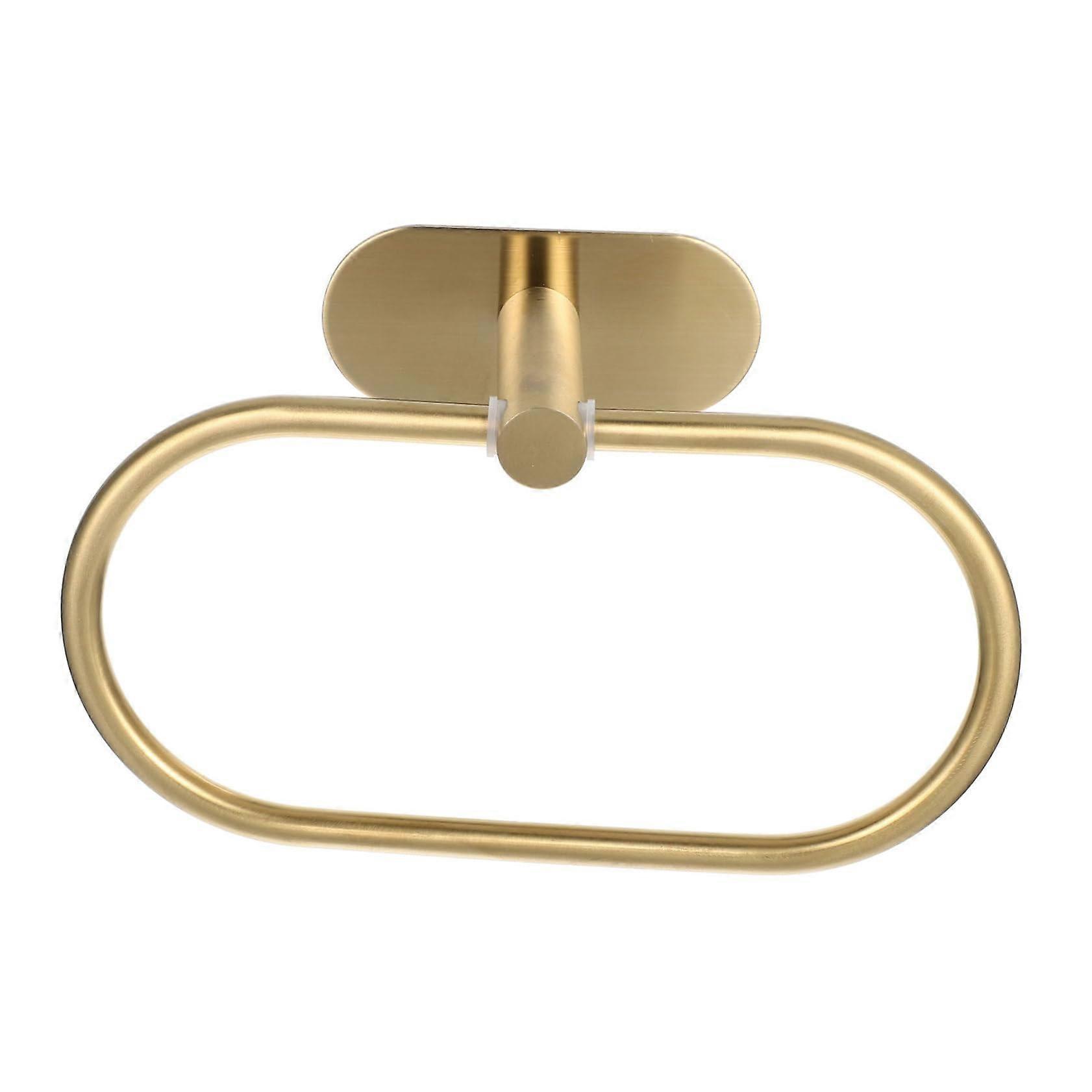 Wallmounted towel ring, towel holder for bathroom, spacesaving towel storage solution, stylish design with rounded edges.