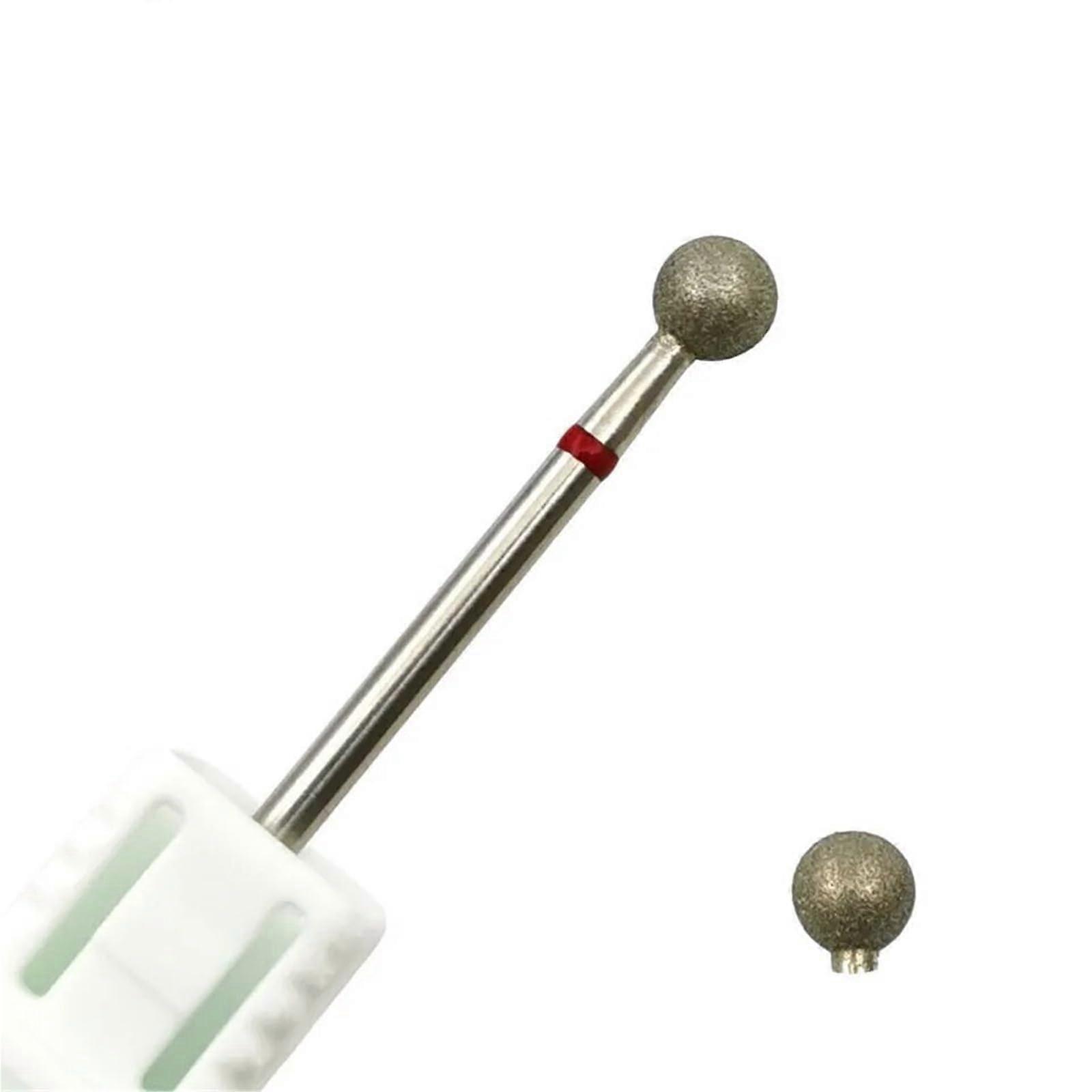 5.0mm Ball Nail Drill Bits Fine Diamond Cuticle Burr for Electric Manicure Drill, 1pc D050D-F, Compatible with Nail Art