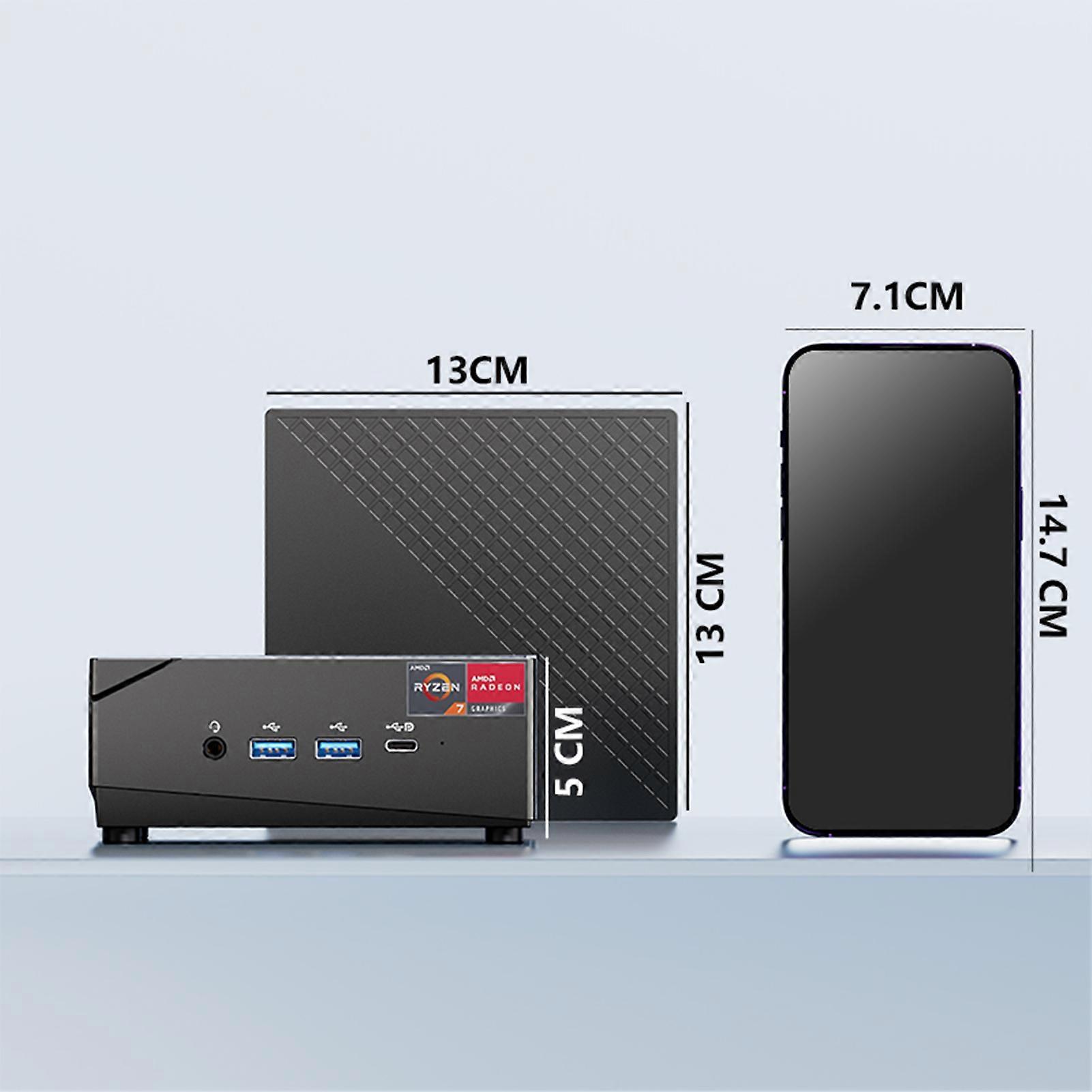 Mini Desktop Computer 16G+512GB 8 Cores 16 Threads WIFI6 BT5.2 Support 4K Triple Screen Display Mini PC for Office Conference Movie