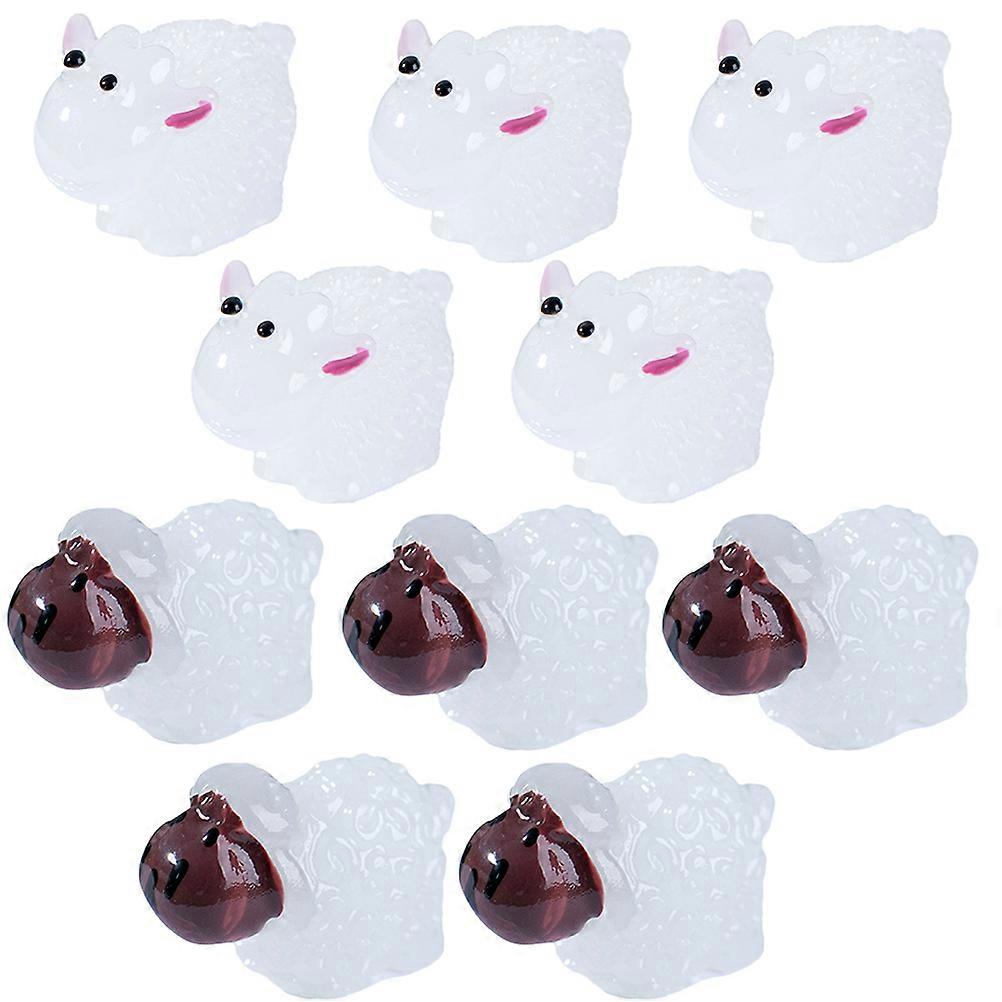 20pcs Mini Sheep Figurines for Desktop Decor, Cute Animal Ornaments for Mini Gardens, Vivid Glow in the Dark Design, Compact Moss Landscape