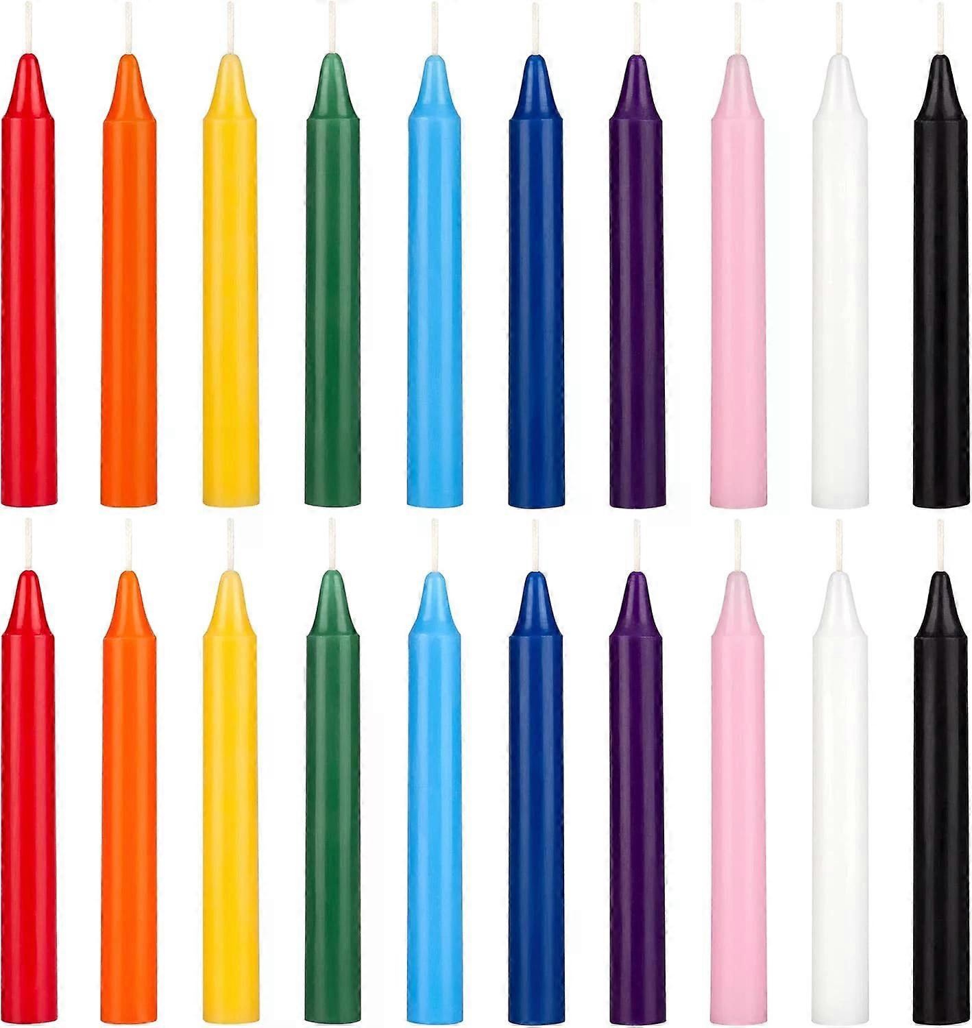 Candles, 20 Pcs Unscented Assorted Colors Mini Taper Spell Candles