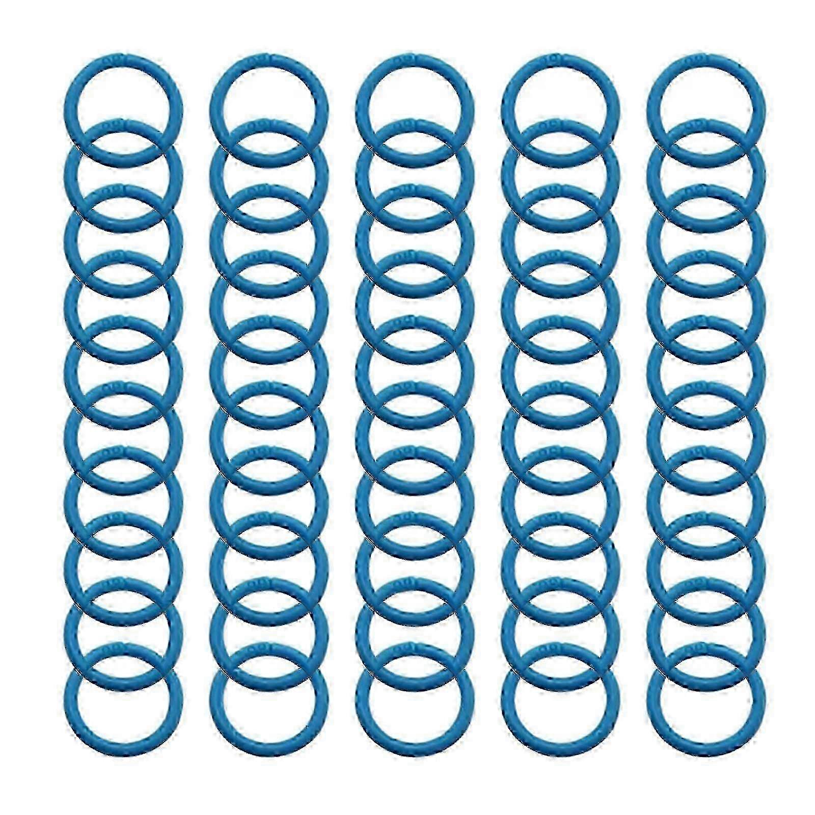 50stk farverige scrapbog ringbind ringe 15-40mm til løse blad notesbøger og DIY håndværk - blå assorterede størrelser