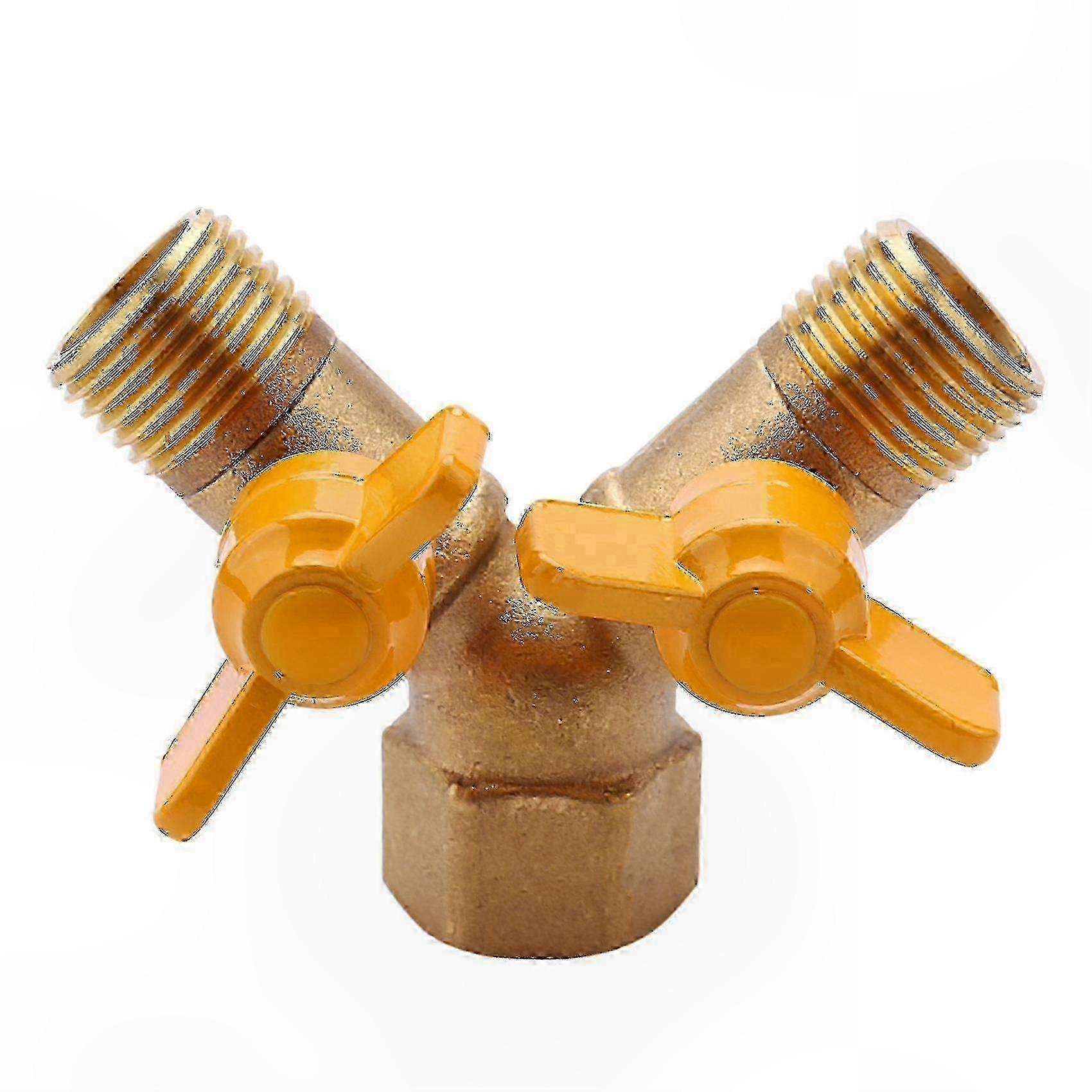2-Way 1/2 Inch Faucet Adapter for Garden Irrigation and Hose Splitting