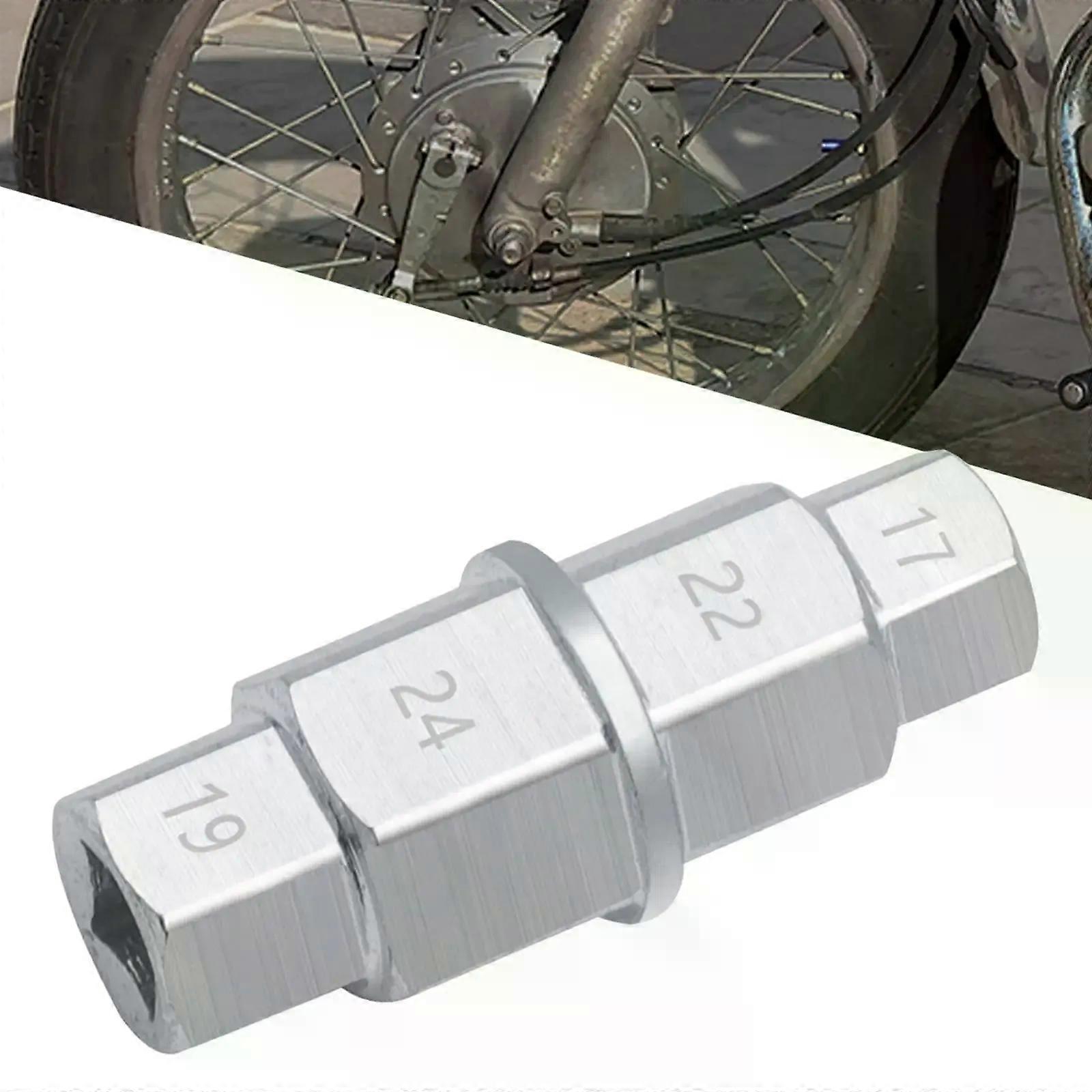 Hex Axle Tool Universal Chrome Silver Hex Wrench Removal Tool Hex Allen Axle Spindle Tool for Motorcycle Front Axle Wheel