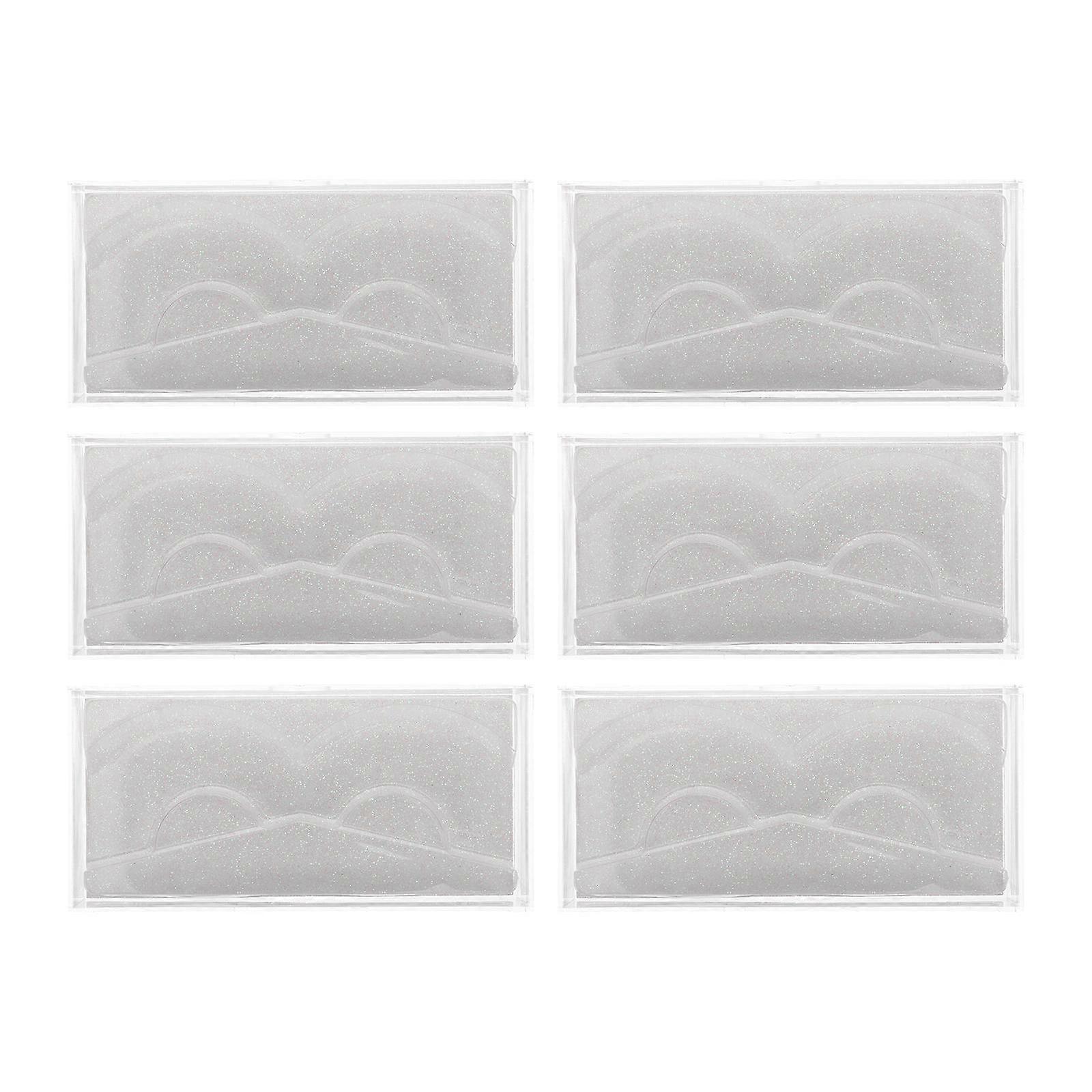 6pcs Glitter Empty Eyelash Case Plastic Packaging Box for False Eyelash Trays