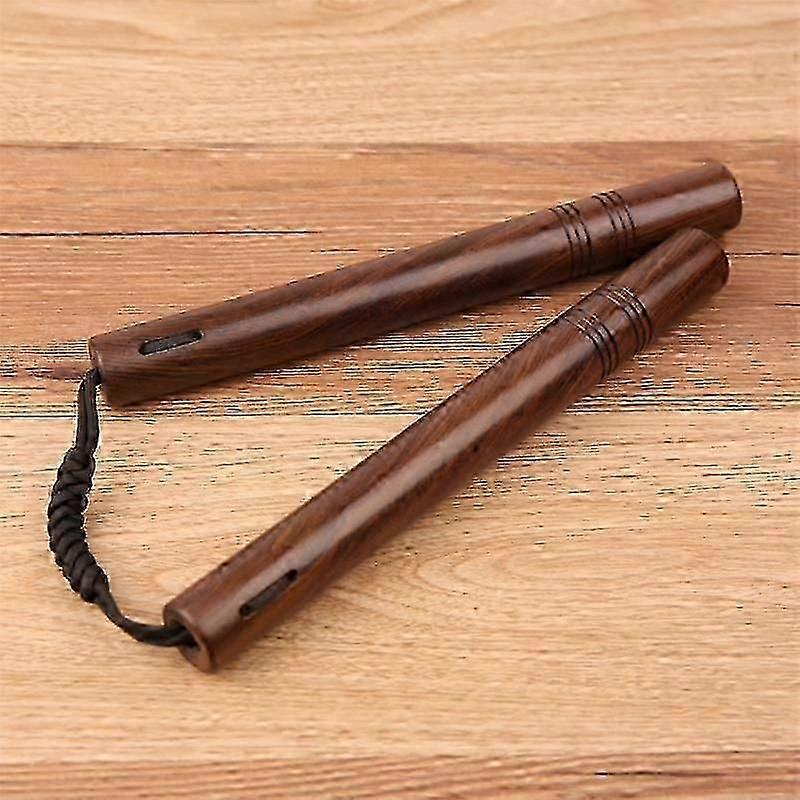 27cm Solid Wood Double Stick Red Sandalwood Double Cut Stick Rope Practical Performance Double Stick Double Stick