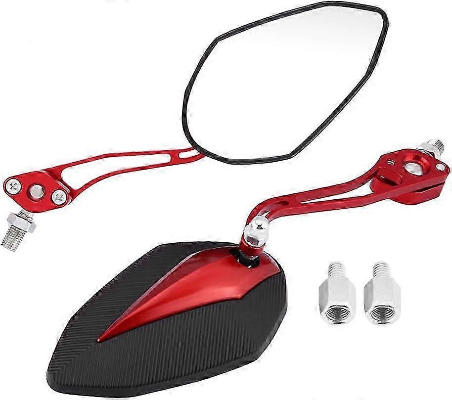 Universal Motorcycle Side Mirrors 8mm 10mm Red for Scooter