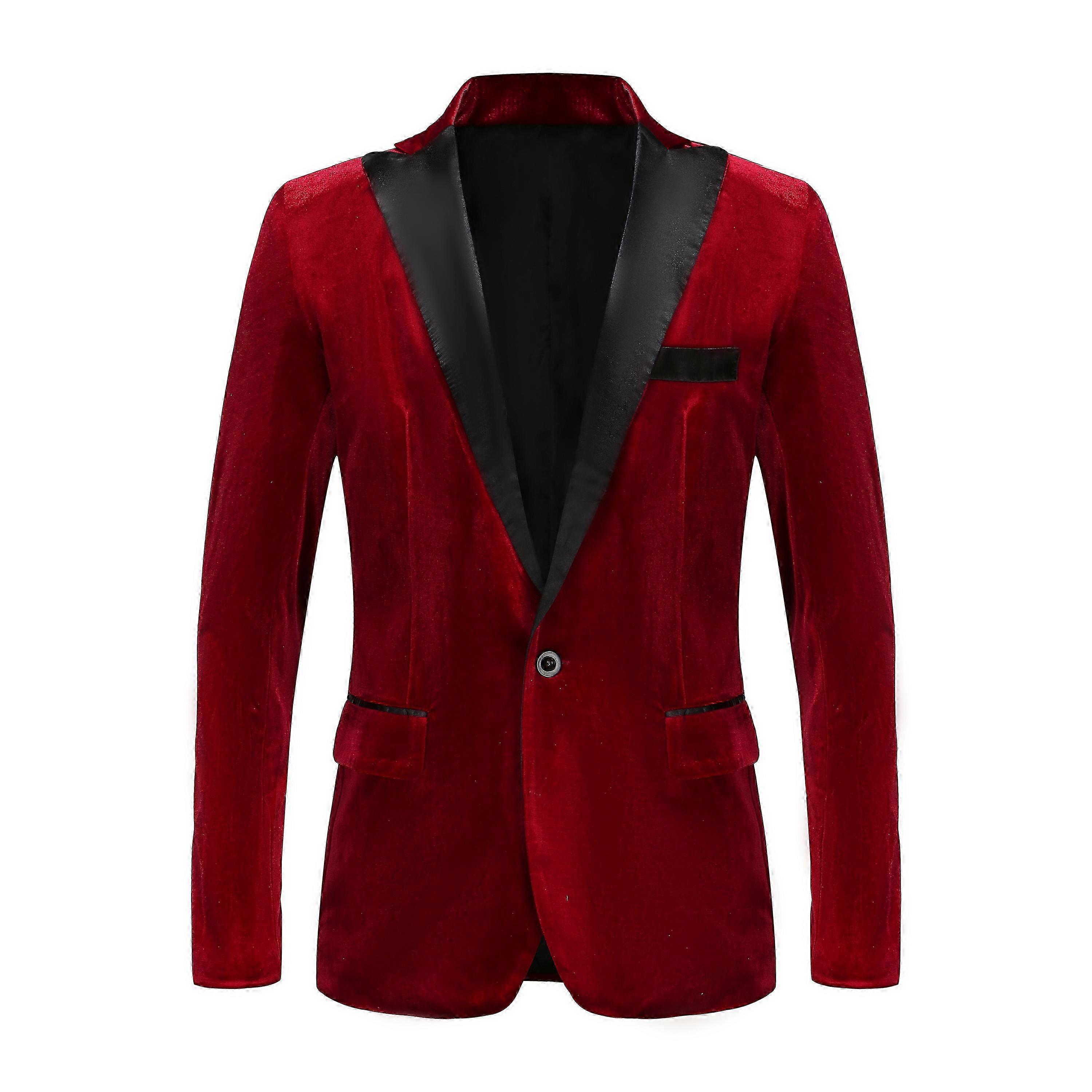 Mænds fløjl vin rød jakke