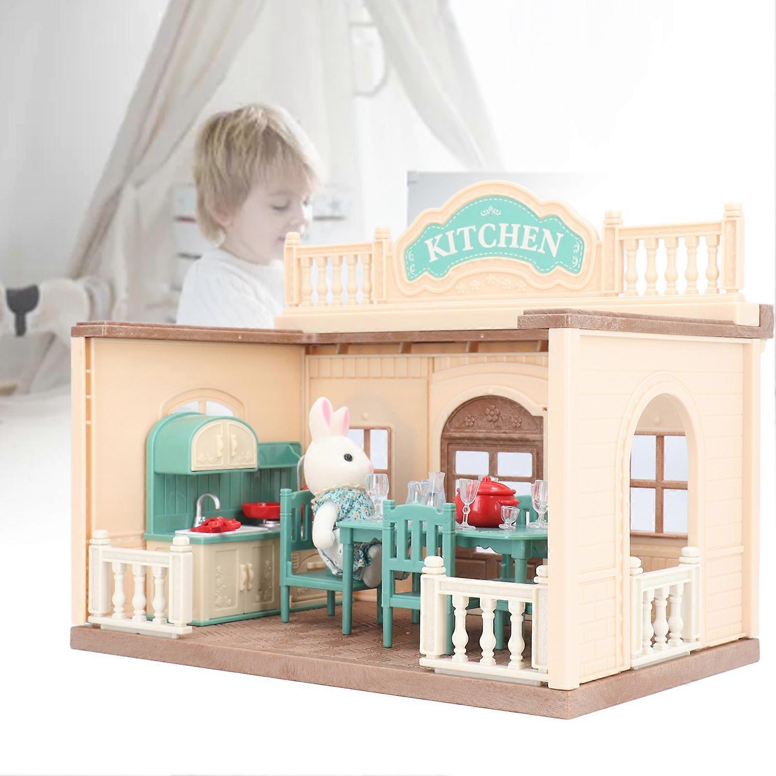 Dollhouse Kitchen Toy Set 857g Plastic Miniature Tableware Gift