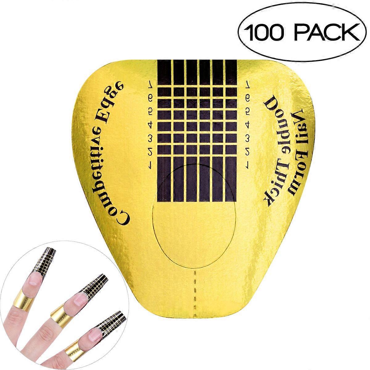 Yellow ABS Nail Forms for Extend Use 100 Pieces Double Thick Competitive Design Fits All