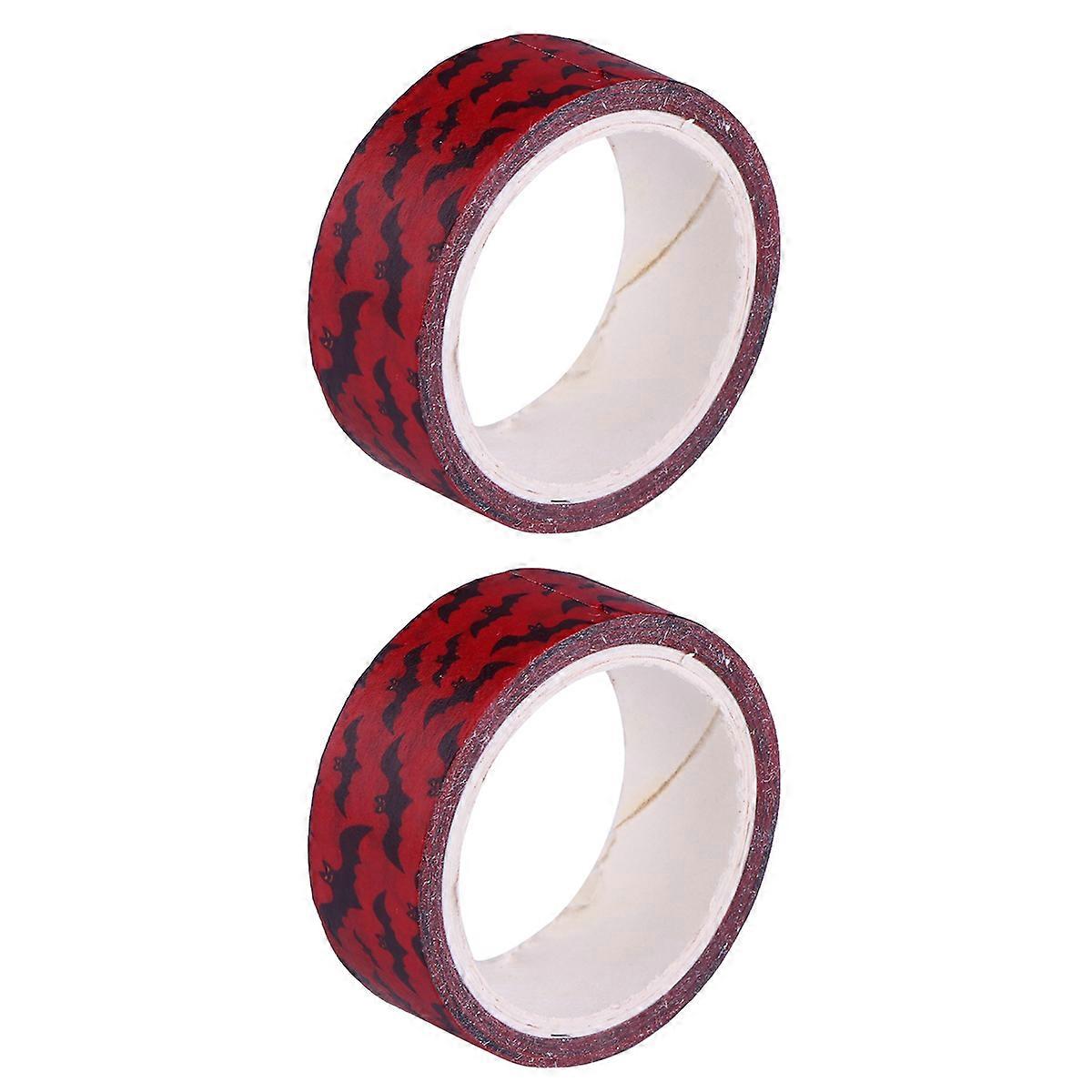 Scrapbooking Tape 2 Rolls of Tape Halloween Paper Tape Multi Adhesive 2Pcs