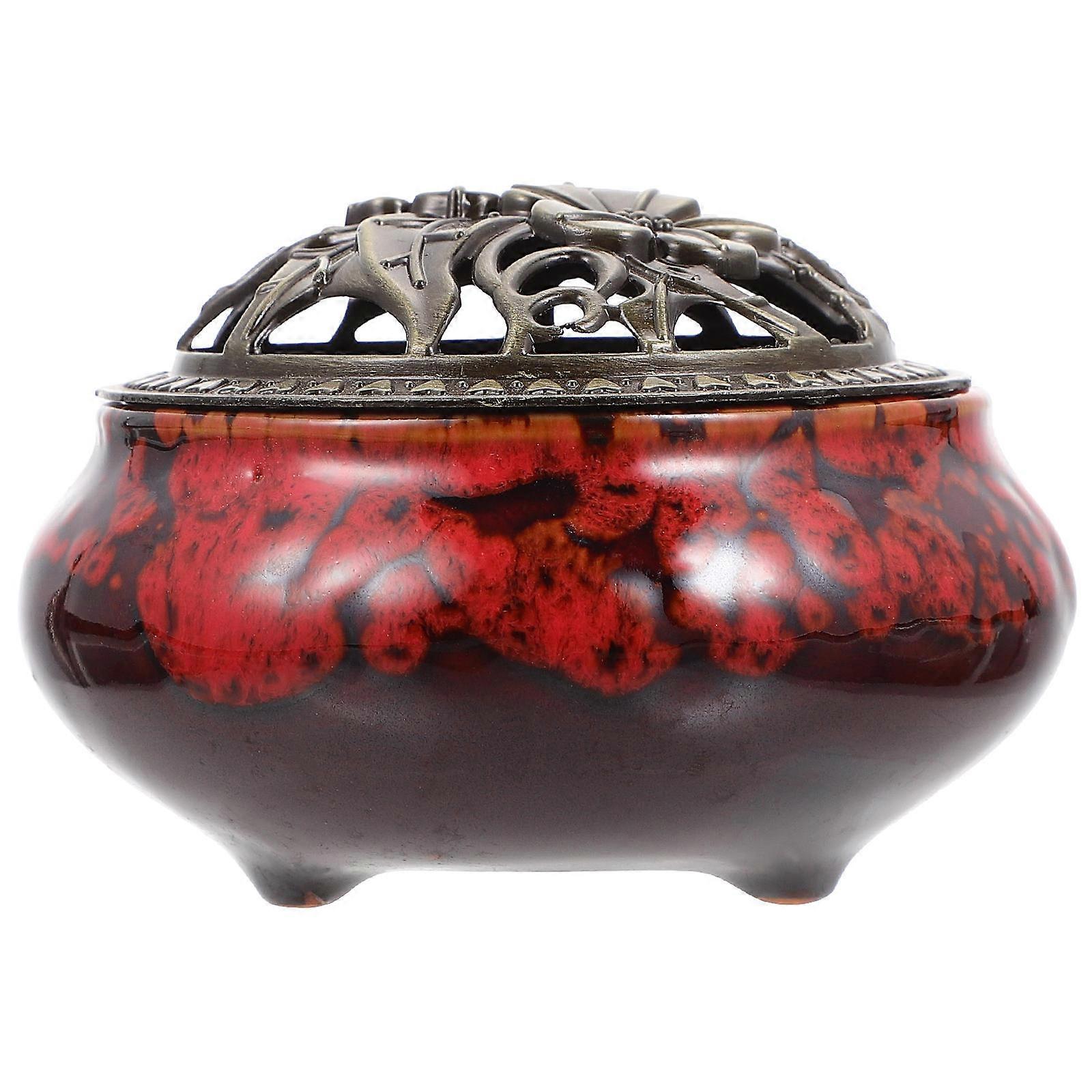 Relief Ceramic Incense Burner Holder for Desktop Decor 1Pcs Multi Color