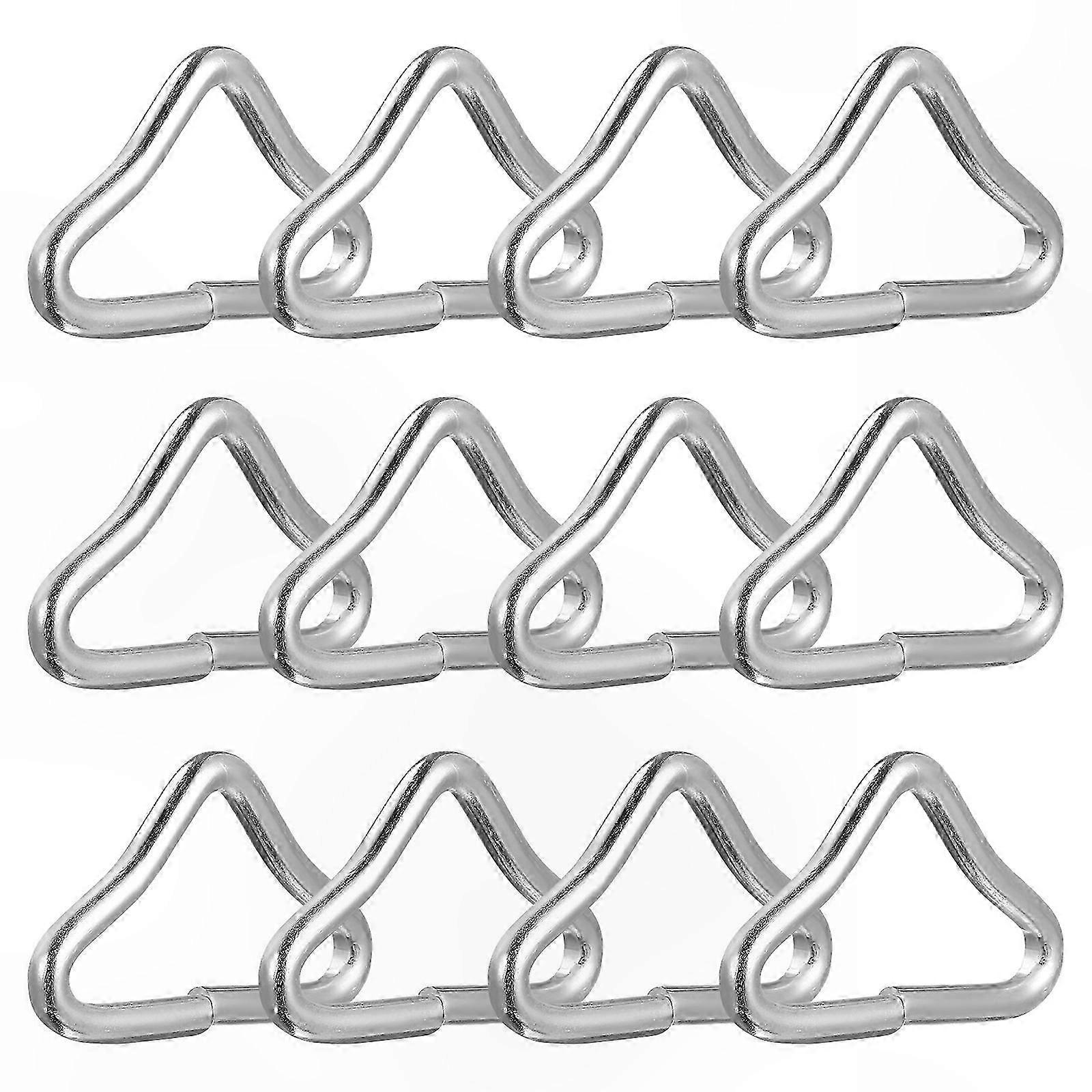 Galvanized Steel Triangle Rings for Trampoline, 24-Pack Replacement Parts for Jumping Mat Stability and Durability